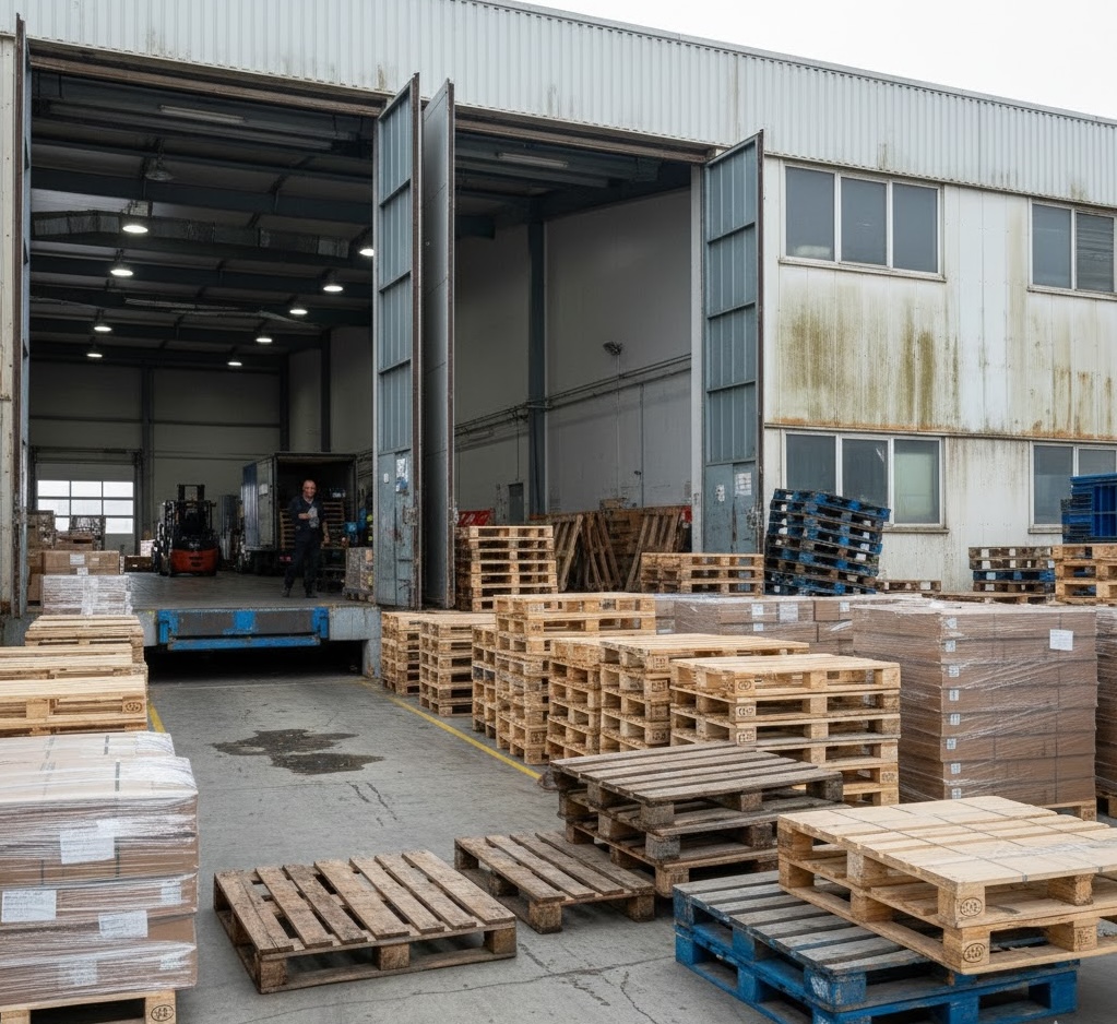 Milwaukee Pallets USA facility with pallet inventory